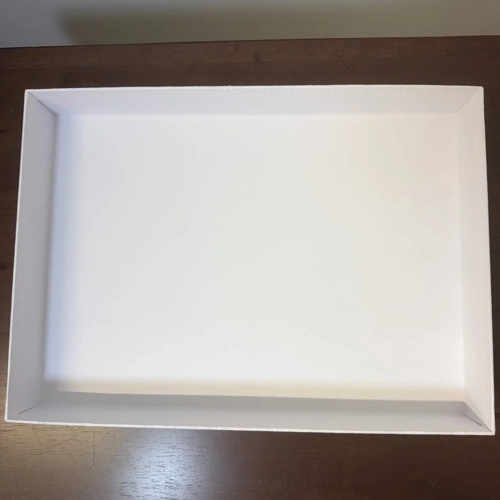 Dior Empty Gift Box 12.5x9x4.5 White Textured Gold Logo Luxury Designer Storage